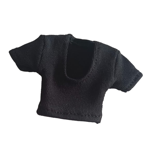 LeeQinersw 1/12 Female Figure Shirt DIY Doll Dress up Soft Accessories Handmade Fashionable Black