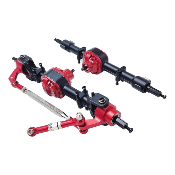 LeeQinersw 1/12 Front and Rear Axle Set Practical Replace Parts Zinc Alloy RC Car Axles for black