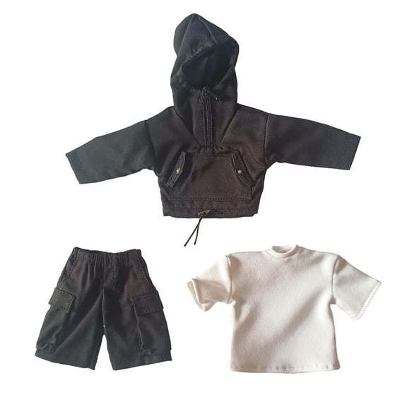 LeeQinersw 1/12 Male Figure Clothes Handmade Fashion Classic Costume Outfits for Doll 6inch Black