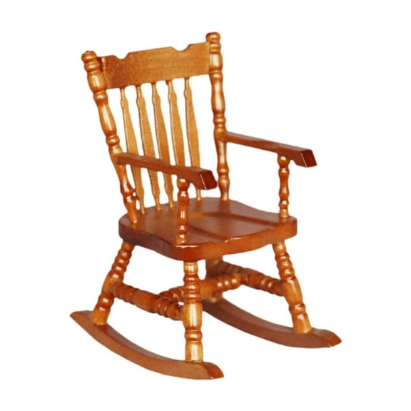 LeeQinersw 1/12 Patio Rocking Chair High Back Chair Dioramas Craft Armchair for Accessories