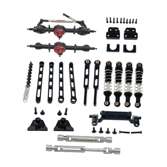 LeeQinersw 1/12 RC Car Axle Set Accessories RC Car Spare Parts Metal Sturdy Link Rods Shock Black