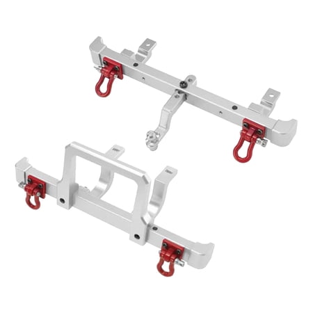 LeeQinersw 1/12 RC Car Front Rear Bumper Accessory Metal Guard for MN82T MN82S DIY Accs Silver