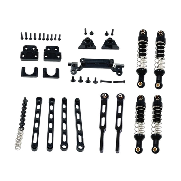 LeeQinersw 1/12 RC Upgrade Kit, Fastening Components, Shock Absorber Mounts, Fixed Tie Rods Black