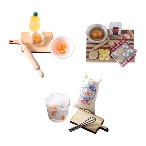 LeeQinersw 1:12 Scale Dollhouse Kitchen Miniatures Baking Set for Doll Kitchen DIY