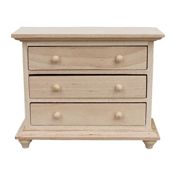 LeeQinersw 1/12 Scale Dollhouse Night Stands Dollhouse Bedside Tables Sideboard with Drawer