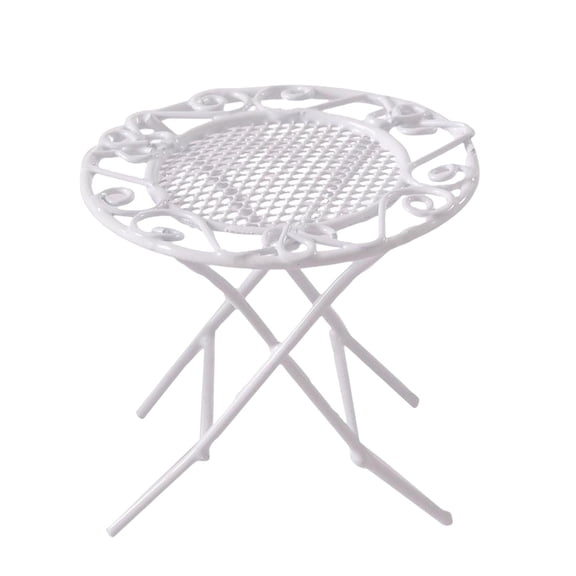 LeeQinersw 1/12 Scale Dollhouse Table Chair Miniatures Accessory Playhouse Crafts Table Table White