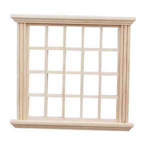 LeeQinersw 1: 12 Scale Dollhouse Window Frame, Wood Window Model Furniture Model Life Scene
