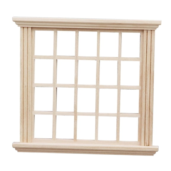 LeeQinersw 1: 12 Scale Dollhouse Window Frame, Wood Window Model Furniture Model Life Scene