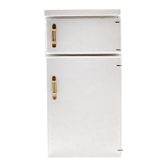 LeeQinersw 1:12 dollhouse decor wooden refrigerator, mini kitchen model furniture dollhouse