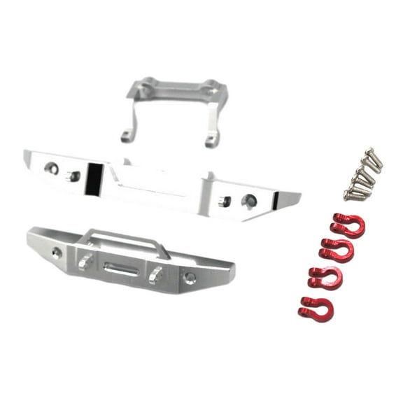 LeeQinersw 1:18 Aluminum Alloy RC Bumper Bars (Front and Rear) DIY Modified Easy to Install Silver
