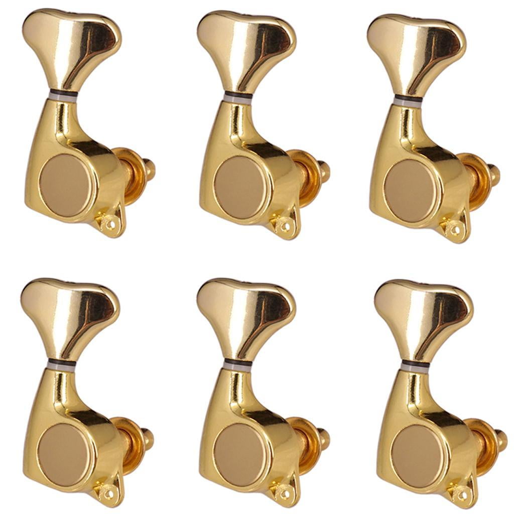 LeeQinersw 1:21 Fishtail Handle Sealed-gear Guitar Tuning Pegs for Guitar 6R Golden