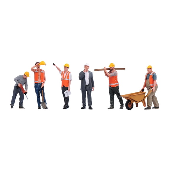 LeeQinersw 1/24 Construction Site Worker Figures Birthday Gift Collections Micro Layout