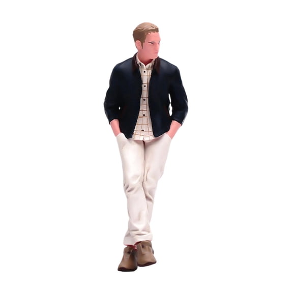 LeeQinersw 1/24 Man Figure Miniature Diorama Model Figure Collectible Miniature Resin Male Figurine for Dollhouse Accessory Fairy Garden