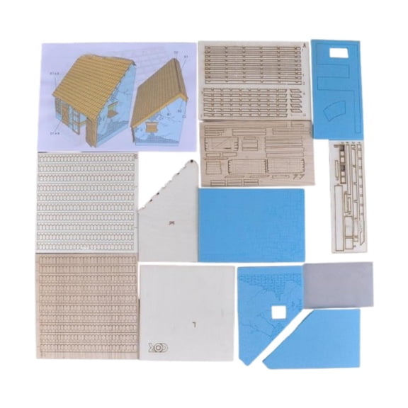 LeeQinersw 1/35 Miniature European Style House DIY Craft Disassembly Architecture Unpainted