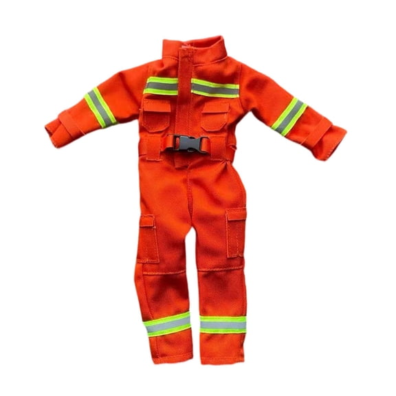 LeeQinersw 1/6 Action Figure Clothes Firefighter Suit Stylish Fireman Uniform Orange for 12