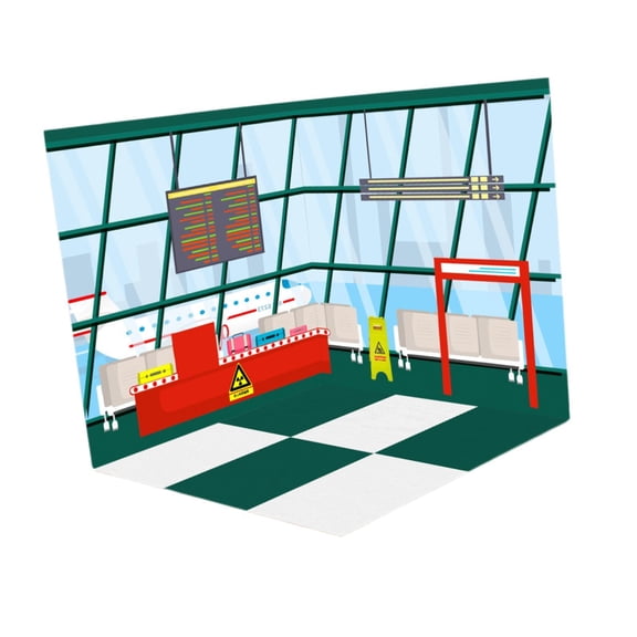 LeeQinersw 1:6 Backdrop Scene Organizer Diorama DIY Cabin Model Layout Layout Scene Display Terminal