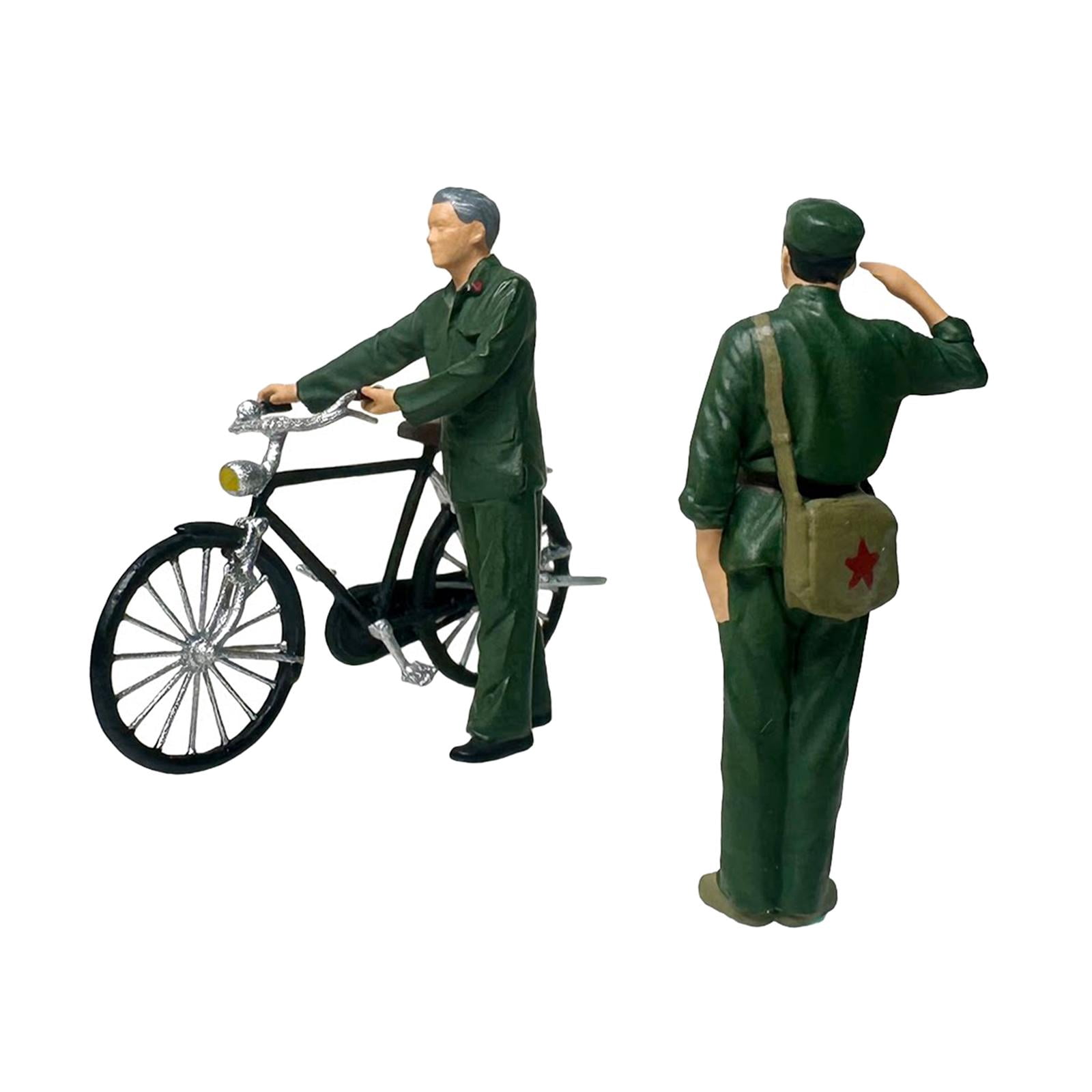 LeeQinersw 1/64 Bike Men Figures Bike and Figures Set People Toys Playset Mini People Model