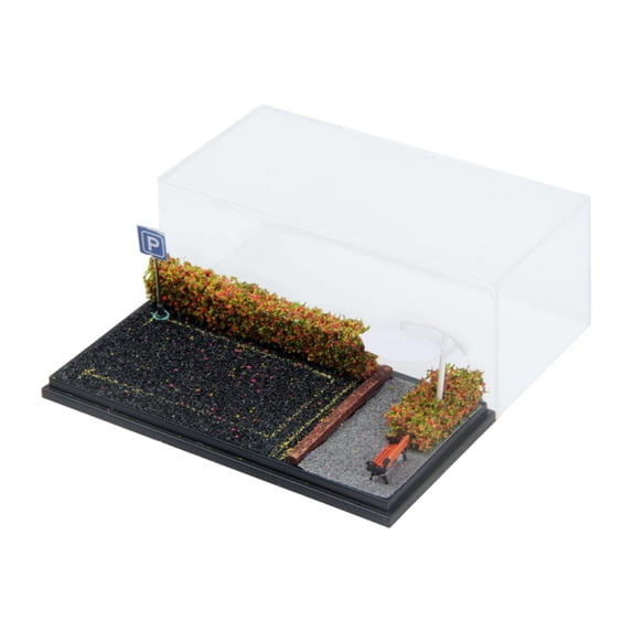 LeeQinersw 1/64 Diecast Car Display Case Car Parking Scene for Sports Car Vehicle Decor Red Flower Shrub