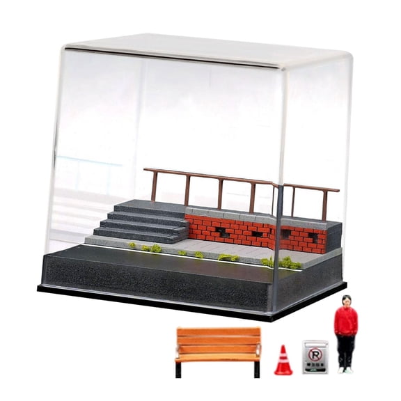 LeeQinersw 1/64 Diecast Wheels Display Case Showcase Diorama DIY Scenery Layout Collectible