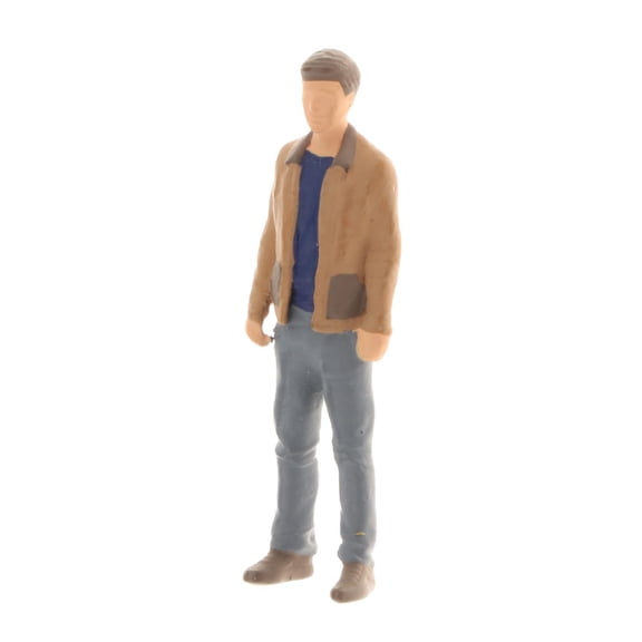 LeeQinersw 1:64 Diorama Painted Figure Cool Gentleman Model Doll Building Layout for Desk khaki
