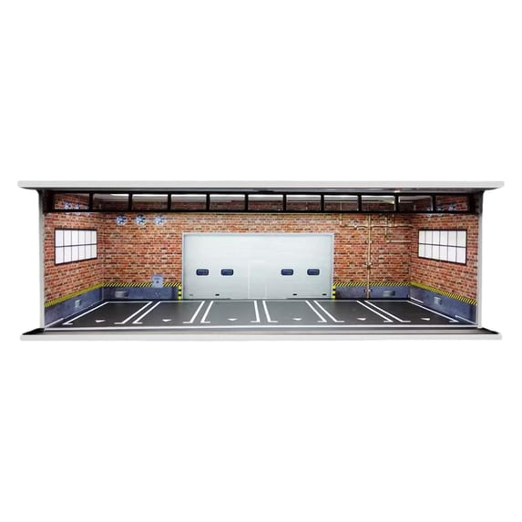 LeeQinersw 1:64 Garage Display Case Vehicle Scene Toy Lighted Background Protective Storage