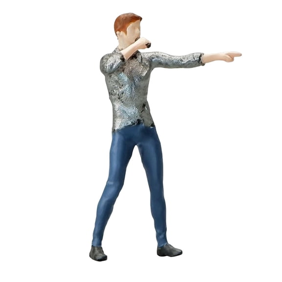 LeeQinersw 1/64 Male Singer Figures Character Figure Collection Model Trains People Figures Singing
