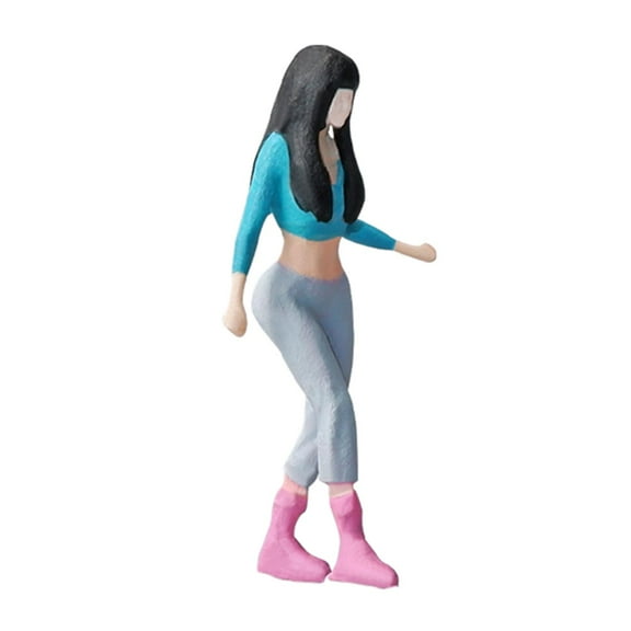 LeeQinersw 1/64 Miniature Long Hair Girls Figurines Desk Decoration Miniature Tiny People