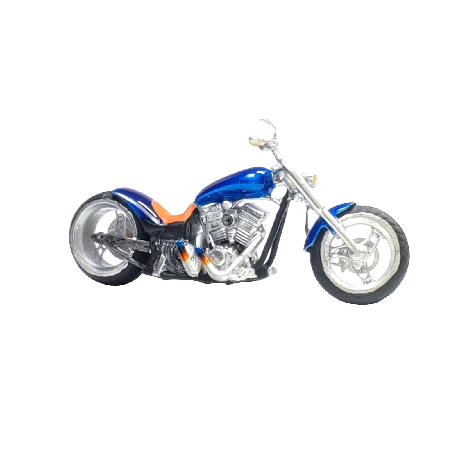 LeeQinersw 1/64 Miniature Motocycle Figurines Diorama Figurines for Railroad Scene Building Blue