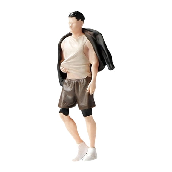 LeeQinersw 1:64 Model Figures Tiny People Ornament Miniature Resin Figurine Model Miniature Sports Boy