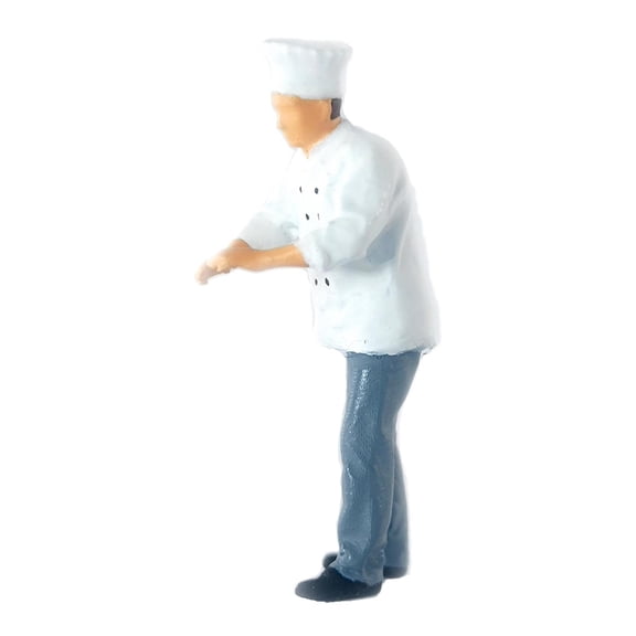 LeeQinersw 1/64 Resin Figure restaurant Chef Scene Train Toy for Fire Wheel Chef Grey 3