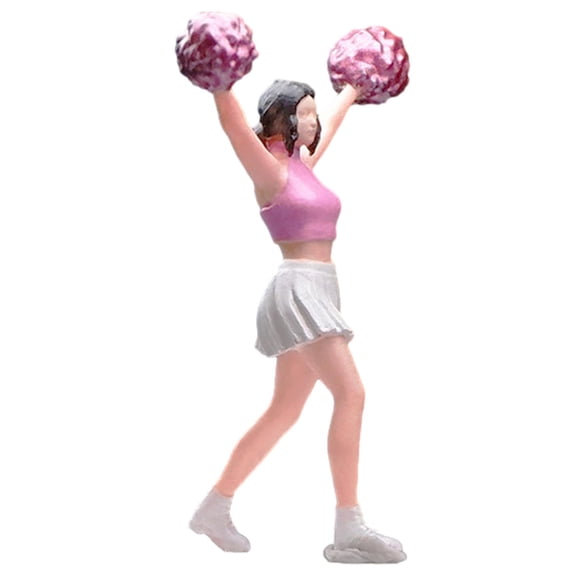 LeeQinersw 1/64 Scale Cheerleader Girl Model People Figure Layout Collectible Architectural meatball head
