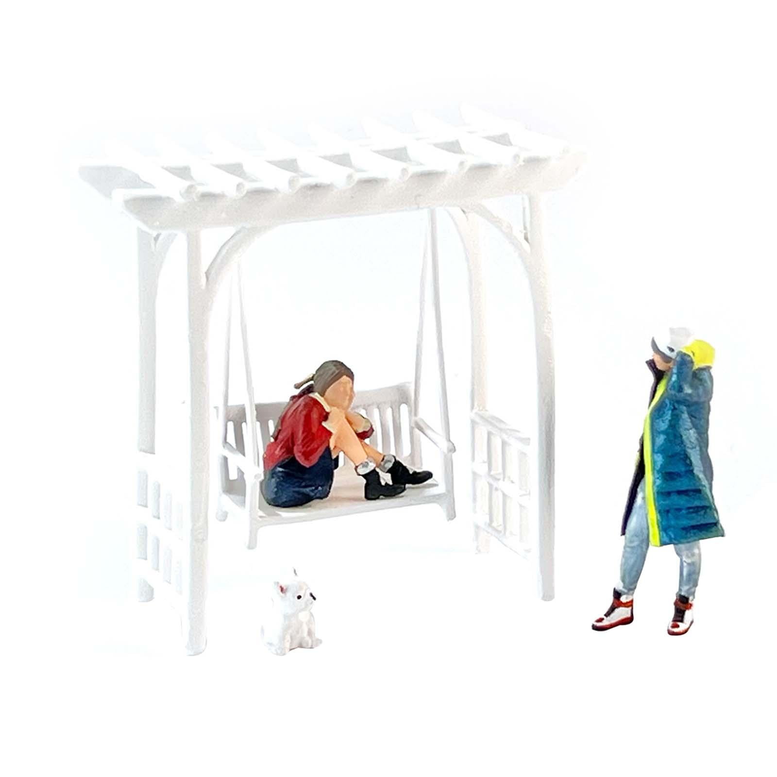 LeeQinersw 1/64 Scale Figure Resin Realistic Painted Figure DIY Scene Fairy Gardens Diorama