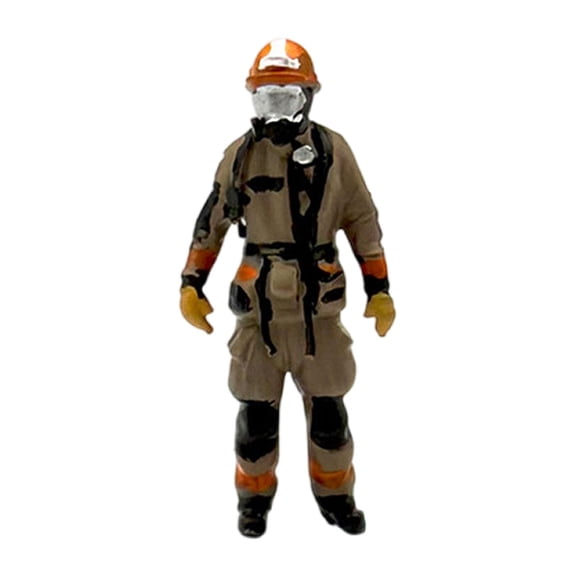 LeeQinersw 1/64 Scale Firefighter Figure Mini for Sand Table Ornament Photography Props wearing masks