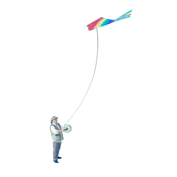 LeeQinersw 1:64 Scale Miniature Kite Flying Figure Lightweight Multifunctional Handmade Old Man