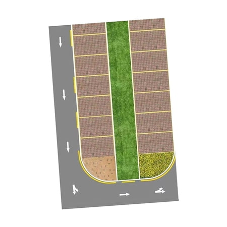 LeeQinersw 1/64 Scale Parking Lot Sticker Architectural Projects Diorama Building Durablity 25x40cm