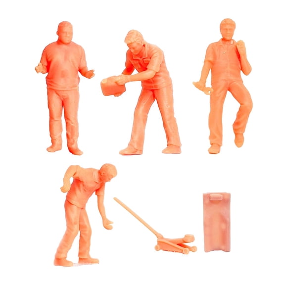 LeeQinersw 1/64 Scale Repairman Figure Tiny People Miniature Simulation Role Play Unpainted