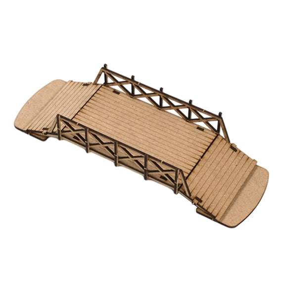 LeeQinersw 1/72 European Wooden Bridge Model Kits 3D Puzzle Gift Handmade Wood Construction Small Bridge