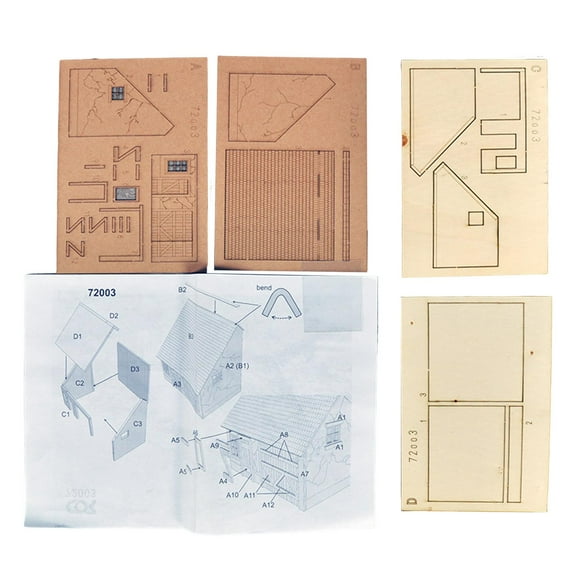 LeeQinersw 1/72 Modeling Set Miniature Wooden Model Set Scene Diorama Construction Building