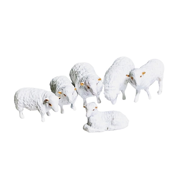 LeeQinersw 1/87 Resin Figurines Farm Figure Model Sturdy Ornament Lifelike Shape Simulation 6 Sheep