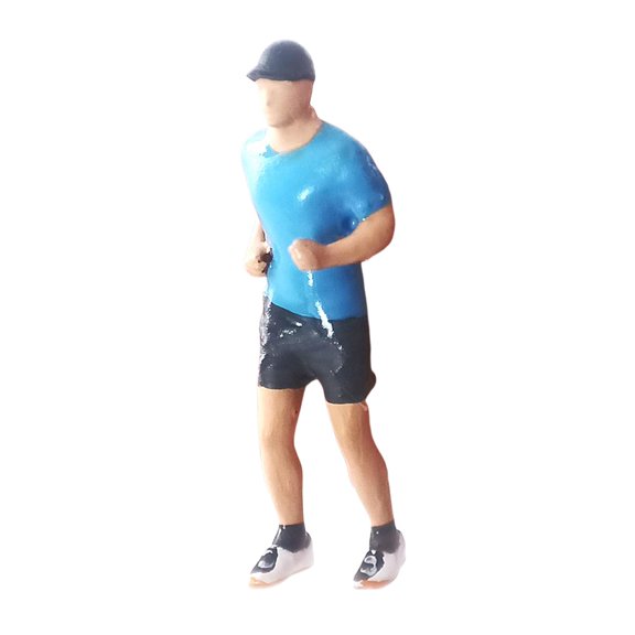 LeeQinersw 1/87 Scale HO Resin Sports Figures People Character Action Figure Doll for Micro Scene DIY Train Model Layout Decor Toy 2cm Tall Blue Male E