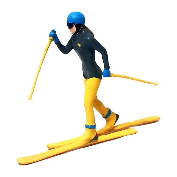 LeeQinersw 1/87 Skiing Figures Doll Toys Collections Architecture Model, Ornament Character Sky Blue