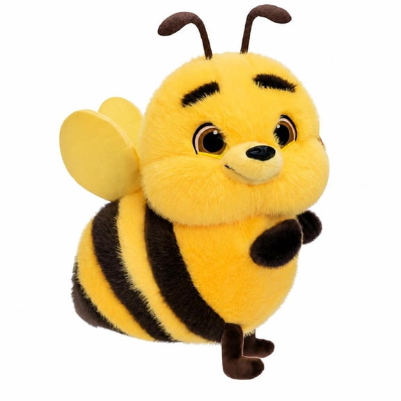 LeeQinersw 1 Count Cute Bee Plush Toy with Soft Polyester Fill Embroidered Face Stuffed Animal for Kids Ages 7-14 Bed