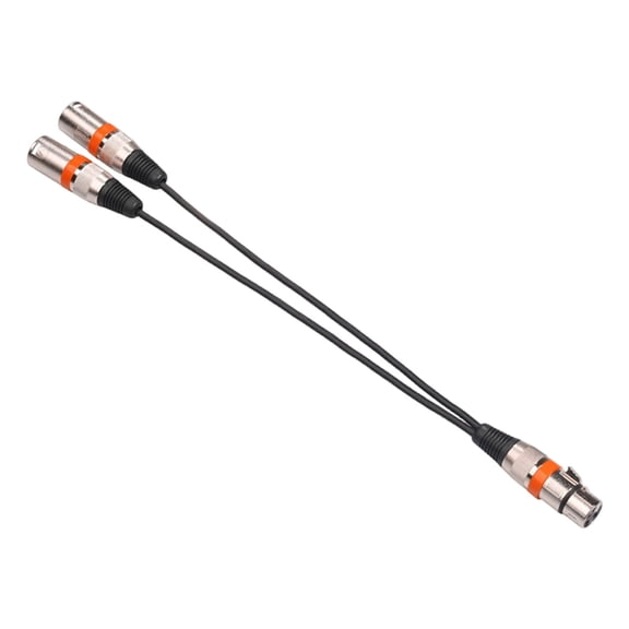 LeeQinersw 1 Female XLR to 2 Male XLR Microphone Splitter Patch Y Cable Zinc Alloy Balanced Orange