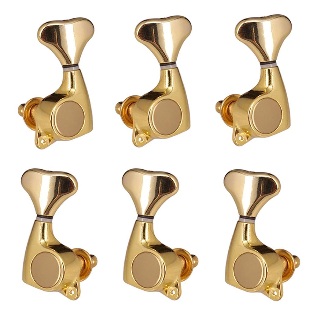 LeeQinersw 1 Pack Full Closed Acoustic Guitar Machine Heads 3R3L Fishtail Shape Handle Knob