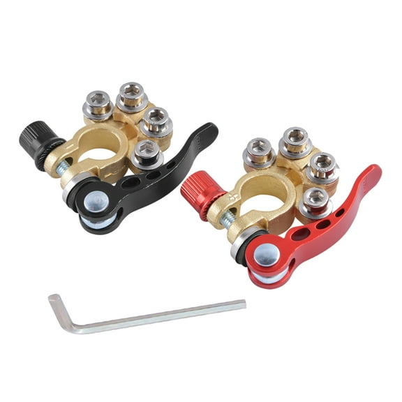 LeeQinersw 1 Pair Brass Marine Grade Battery Terminal Connectors Clamps Top Post for Boat,