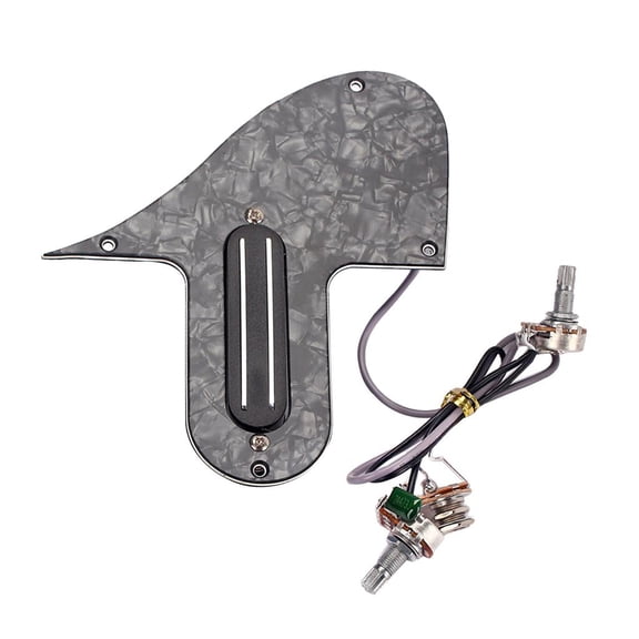 LeeQinersw 1 Set Plastic Guitar Mandolin Prewired Pickguard DIY Guitar Replacement Part Black Pearl