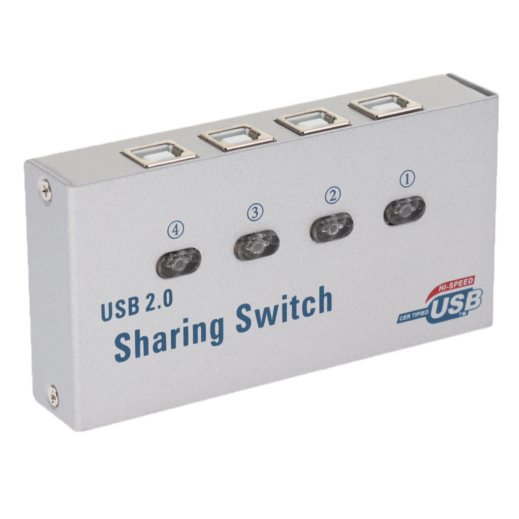 LeeQinersw 1 Set USB Auto Sharing Switch Selectors KVM Switches 4Ports HUB For PCs Scanners