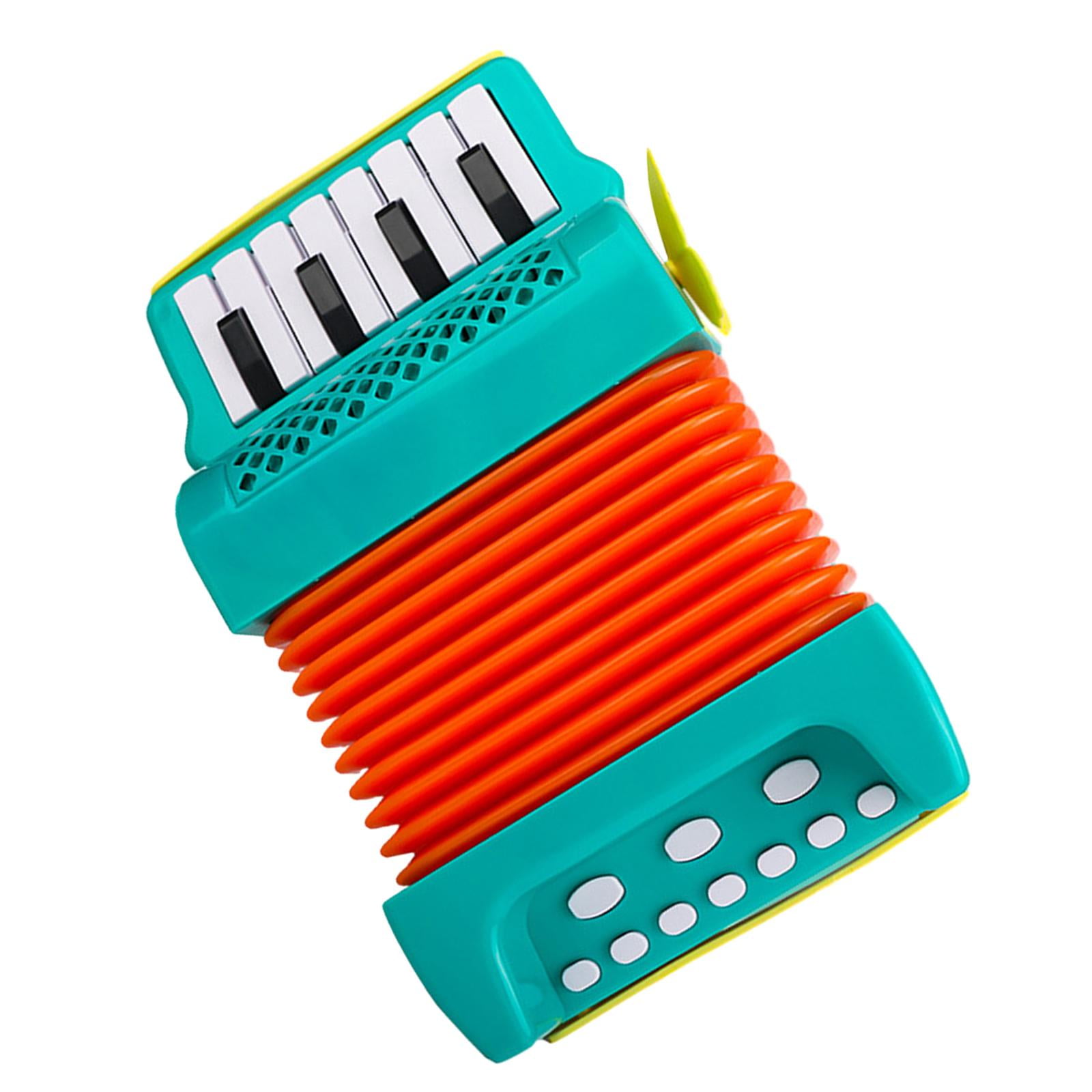 LeeQinersw 10 Keys 8 Bass Piano Accordion Educational Toys Early Childhood Development Kids Green