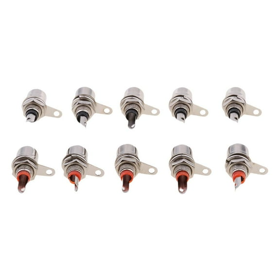 LeeQinersw 10-Pack RCA Female Socket Connector Chassis Panel Mount Adapter For Amplifier