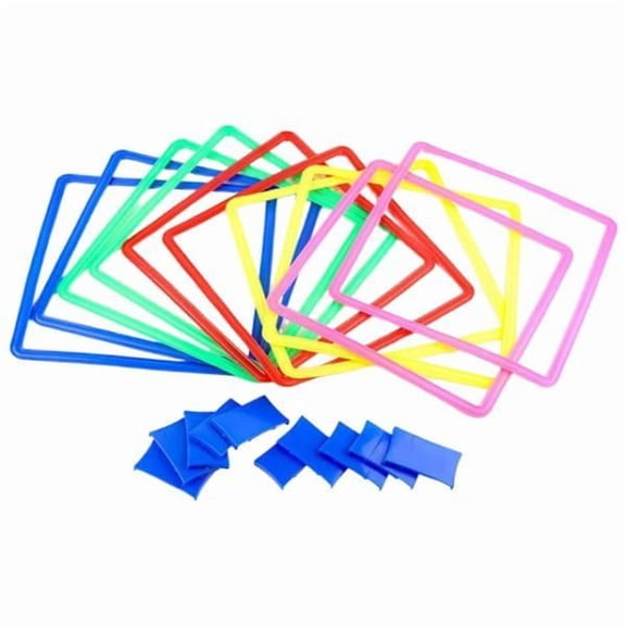 LeeQinersw 10 Pieces Hopscotch s Toss Game Backyard Exercise Portable Garden Agility s for Square
